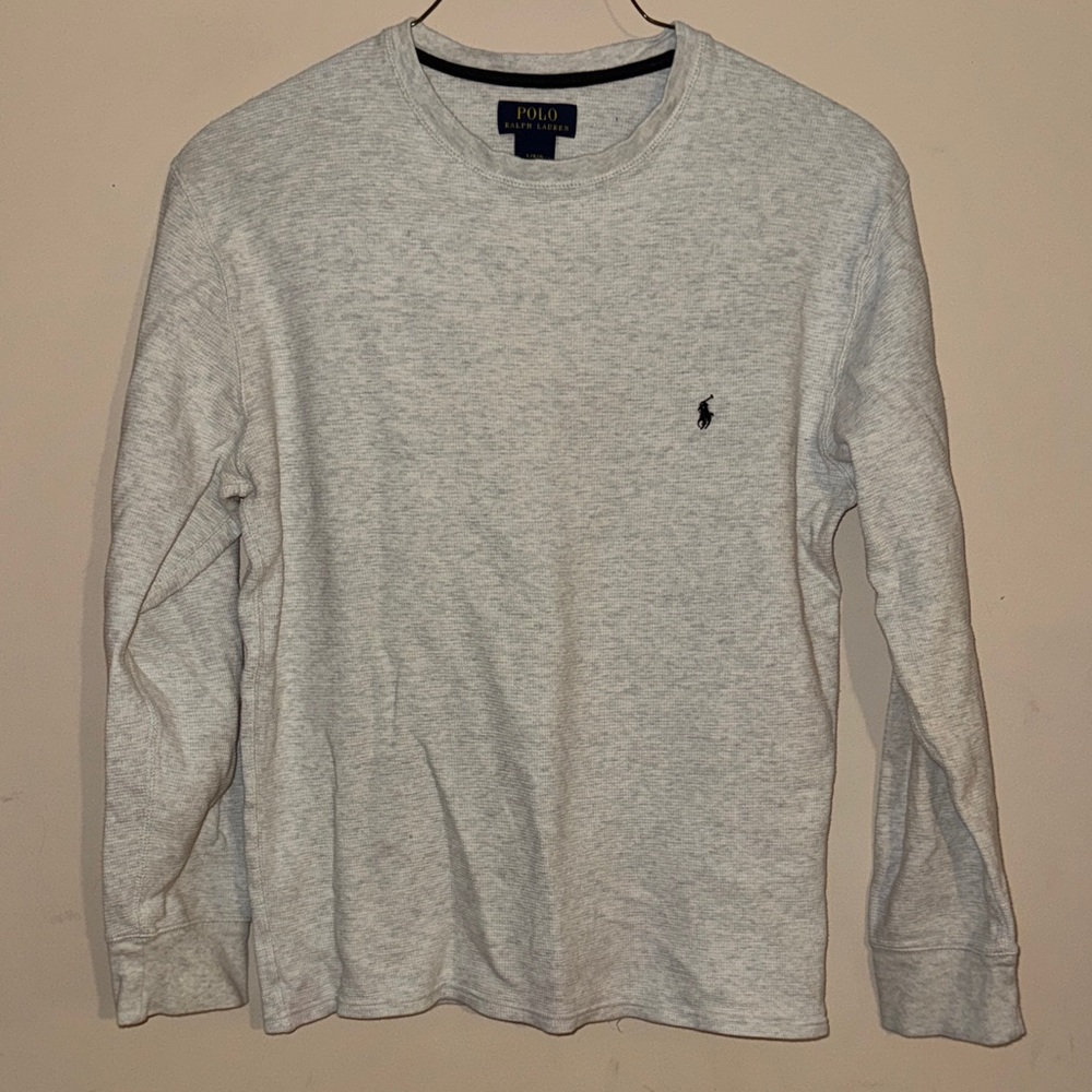 Polo by Ralph Lauren Light Heather Gray Long-Sleeve Crewneck Shirt L